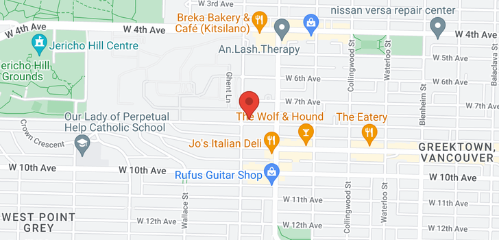 map of 110 3777 W 8TH AVENUE